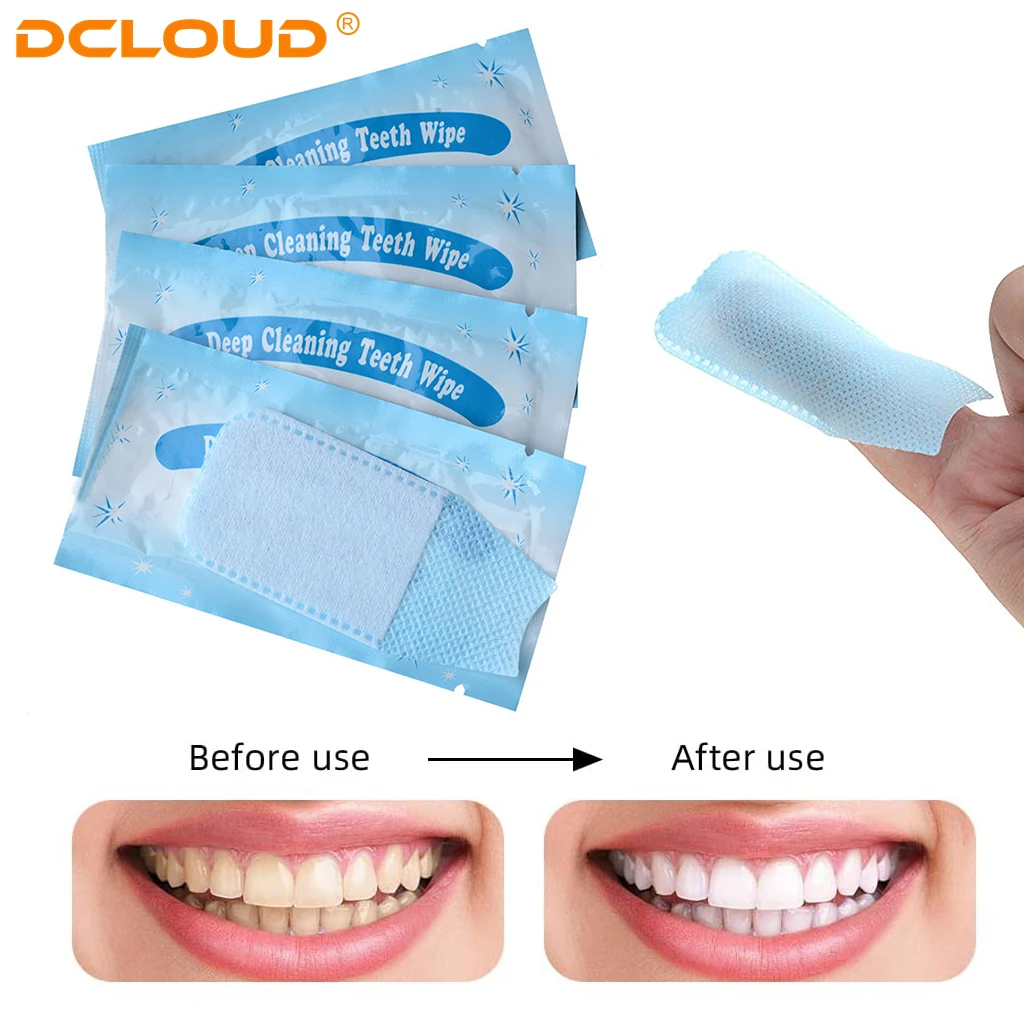 50Pcs Disposable Teeth Deep Cleaning Wipes Dental Brush Up Finger Wipe Mint Flavor Tooth Cleaning Oral Hygiene Care Tools