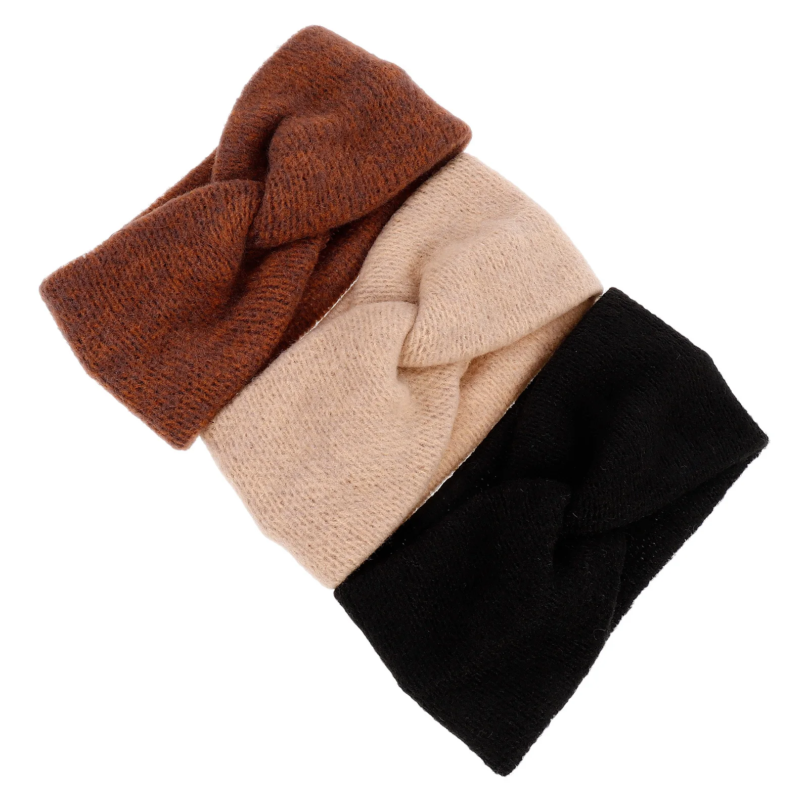 مجموعة من 3 قطع من عصابة الرأس الشتوية لتدفئة الأذن، ربطة شعر قطنية سميكة ودافئة للنساء، عصابة رأس واسعة قابلة للتمدد، مريحة للارتداء طوال اليوم