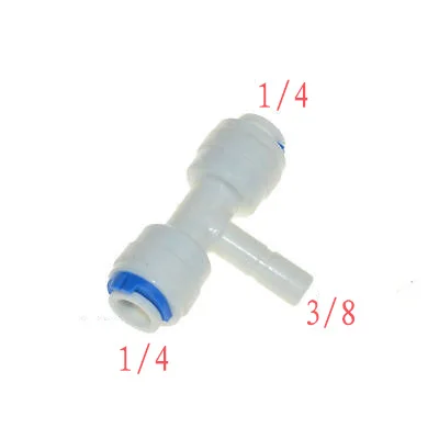 

5pcs1/4'3/8''1/4 OD Tube Quick Connection Pipe Type T Connector RO Water Reverse