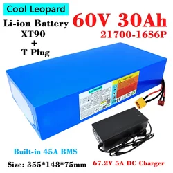 16S6P 21700 60V 30Ah Li-ion Battery Pack,for Electric Scooter Motorcycle Tricycle Vehicle Replacement 67.2V Lithium Battery