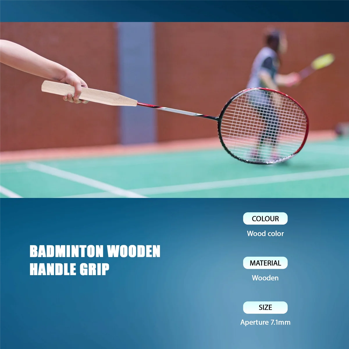 2Pcs Badminton Racket Handle Grip Wooden Badminton Handle Repair of Badminton Racket,G6 HOT