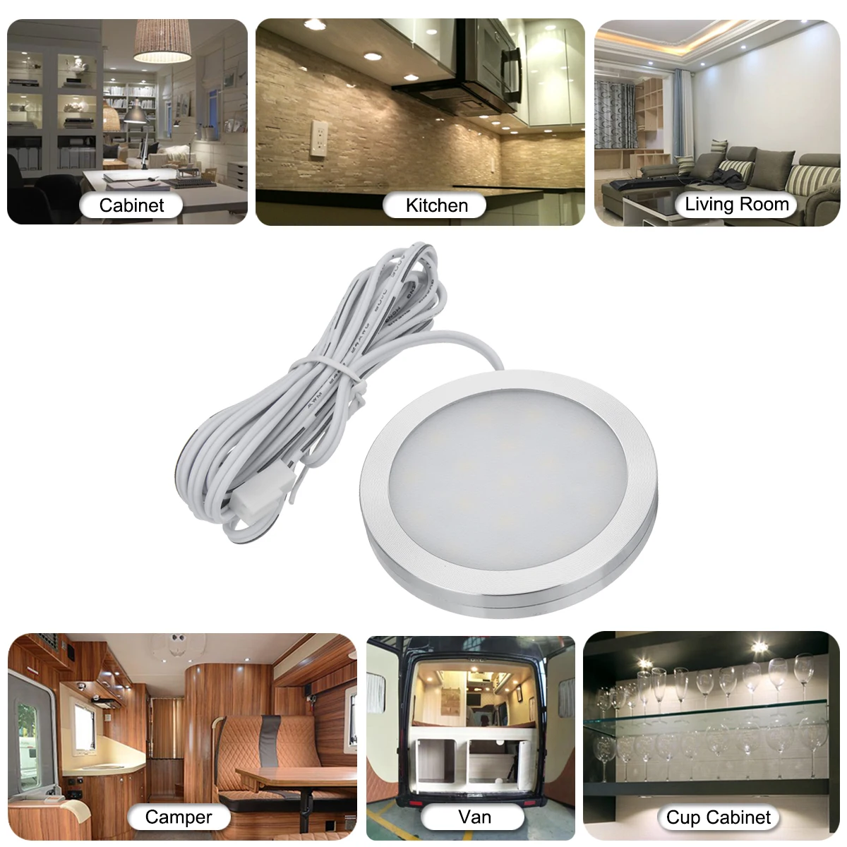 4PCS 12V LED Camping Car Ceiling Lamp RV Reading Lamp Boat Camper Trailer RV Interior Lamp Car Interior Lights 18LED