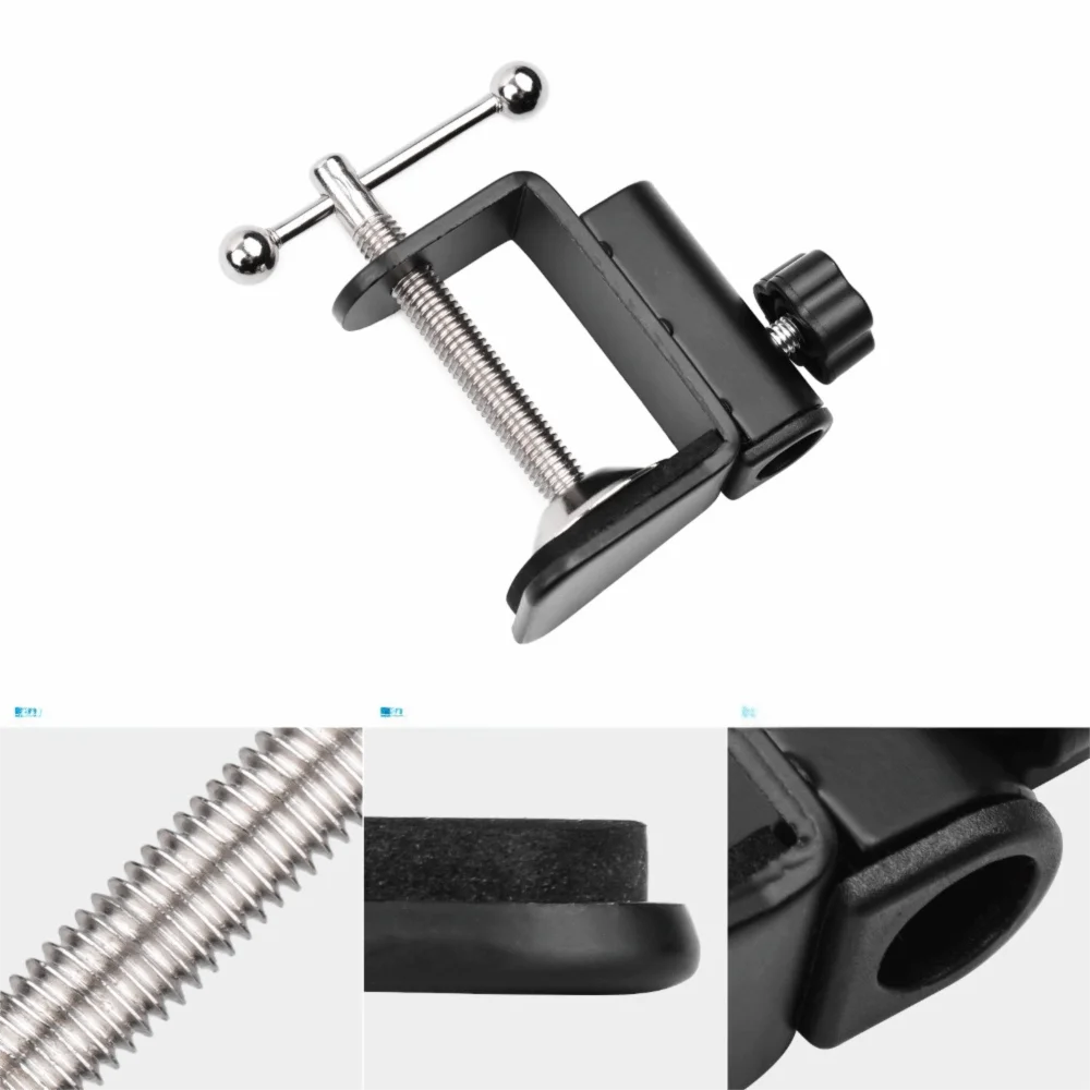 2pcs Adjustable Positioning Screw Desk Mounting Clamp Table Clamp Arm Clamp Arm Stand Clamp C-Shaped Clamp Microphone Stand