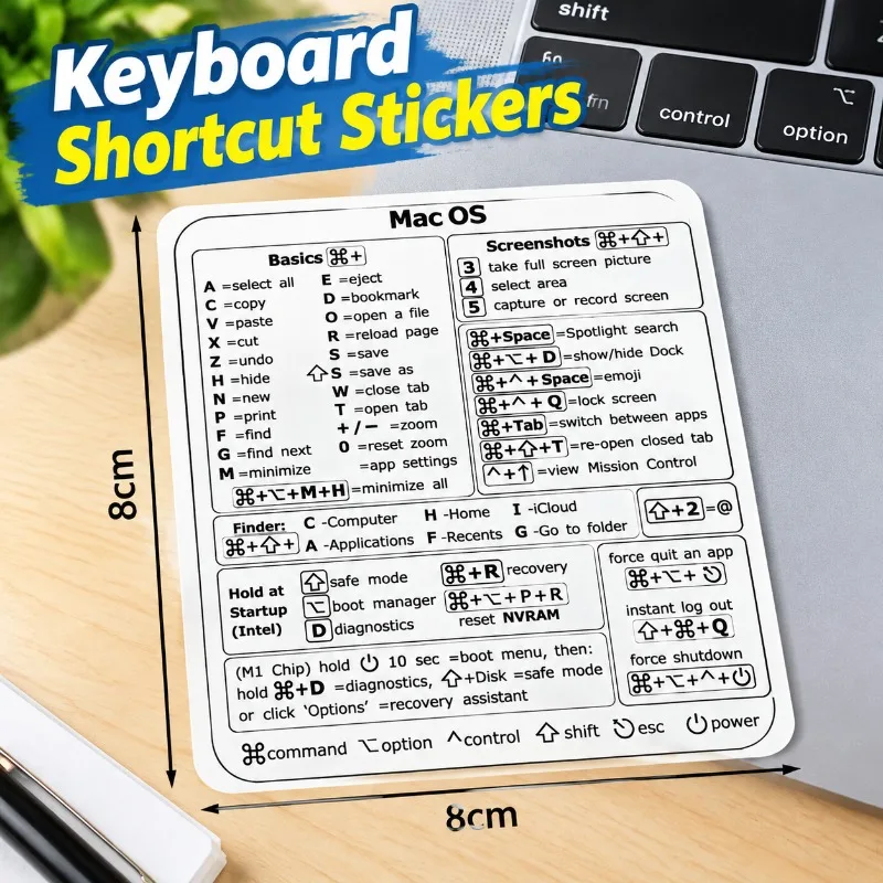 Windows Word Hotkey Reference Decal, Waterproof Vinyl Marker, Notebook Office Aid, Quick Cheat Sheet, Self-adhesive Laptop