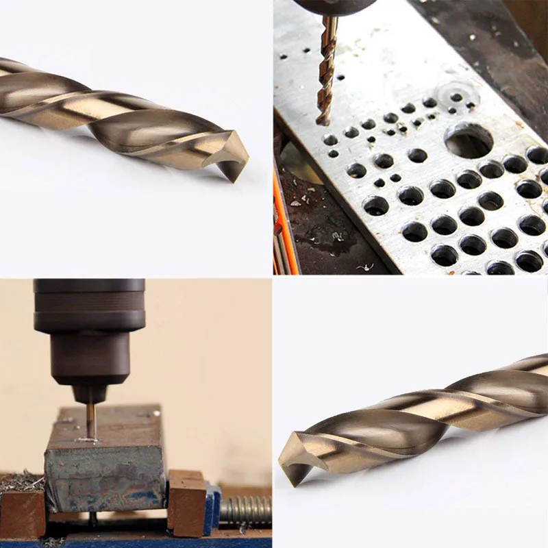 1.0-13mm HSS M35 Cobalt Coated Twist Drill Bit Set Core Drill Bit Wood Metal Hole Saw Cutter Stainless Steel Wood Metal Drilling