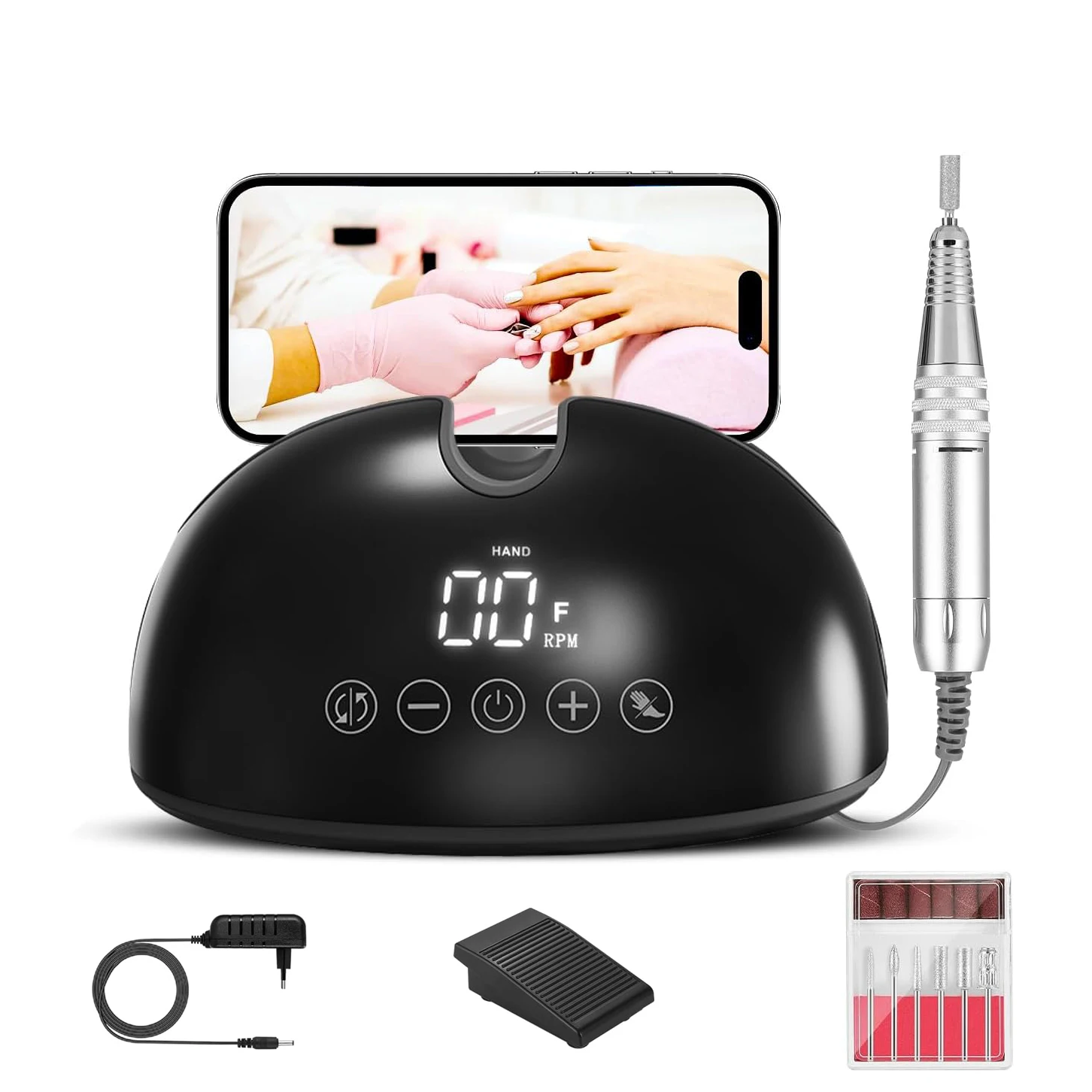 

Professional Electric Nail Drill 35000 RPM Low Noise Electric Nail Files with Touch Buttons Nail Drill for Acrylic Nails and Gel