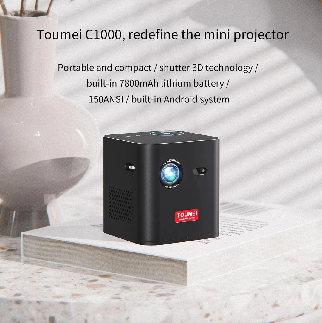 DLP Android mini projector 150 ANSI 854*480P built-in 7800mAh battery mobile portable projectors