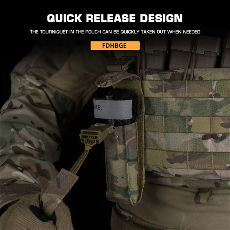 FDHBGE Tactical Quick Tourniquet Pouch Waist Bag Camping CS Shooting Molle System Accessories Outdoor Sports Hunting Equipment