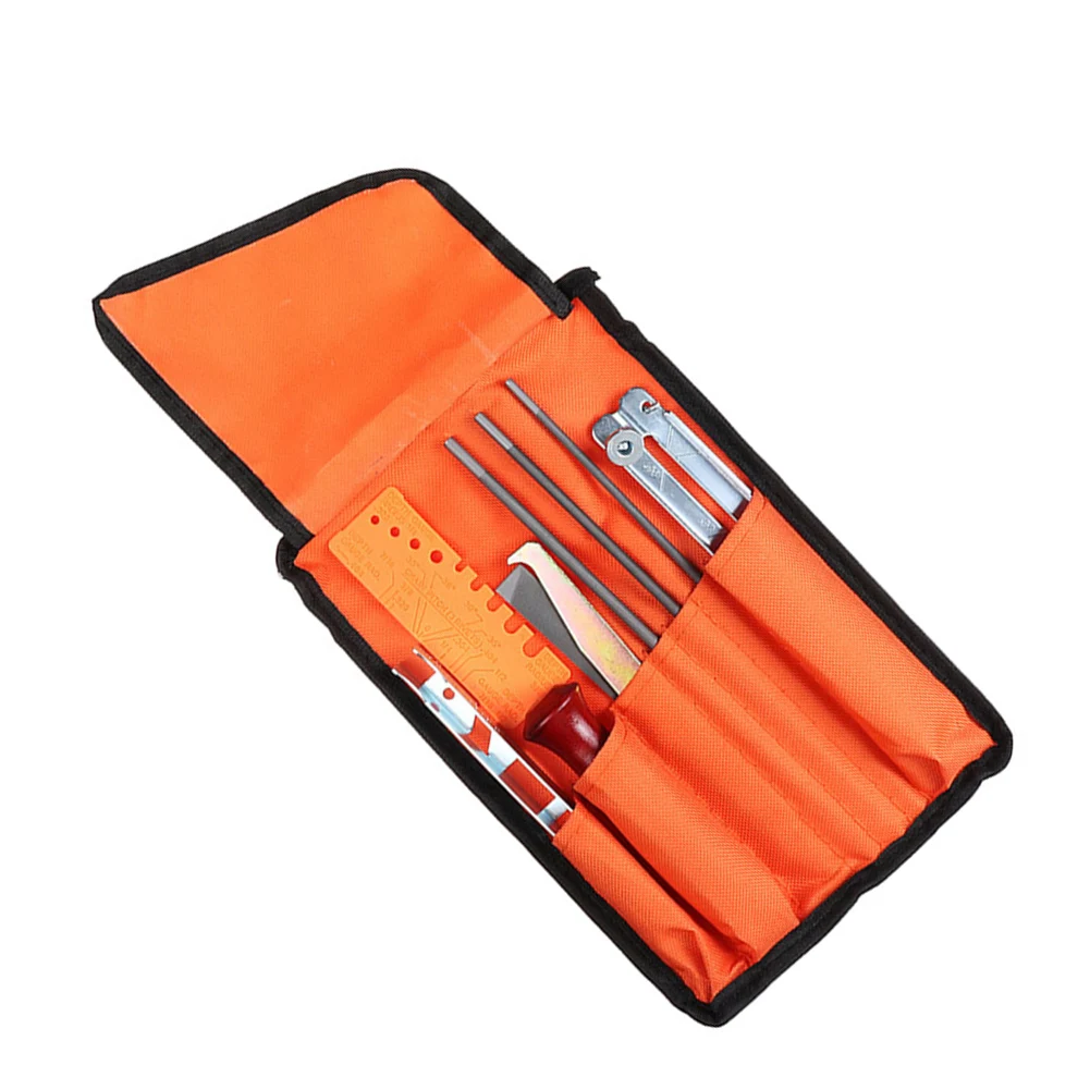 

Chainsaw Chain Sharpening Set Professional Chainsaw Sharpener Set with Bag Round/Flat File Sharpener Tools for Carpentry