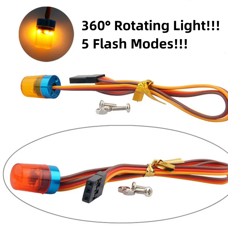 Lampe d'alarme rotative à 1/14 ° pour camion RC Tamiya 360, lumières LED iodées, Scania Actros MAN, tracteur Benz Tamiya LESU, pièces de mise à niveau