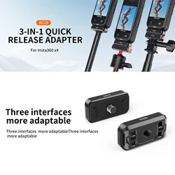 Vrig UURig Magnetic Quick Release Adapter Mount For Insta360 X4 Base Plate Mount 1/4 Screw Hole Magnetic Mount for Tripod