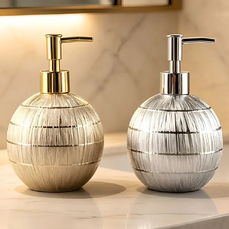 550ml soap dispe Ceramic Ball Pressing Hand Wash Bottle Gold Silver Shampoo and Shower Gel Dispensing Bottle bathroom