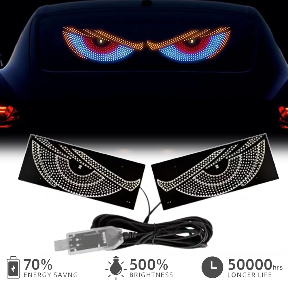 

Universal USB Car Truck Window Shield LED Devil Light Demon Eye Digital Display Scrolling Sign Message Board Truck Off-road SUV