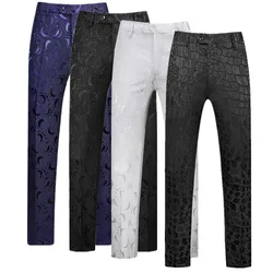Black Classic Men Jacquard Suit Pants Size S M L XL XXL XXXL 4XL 5XL Male Business Wedding Banquet Dress Trousers