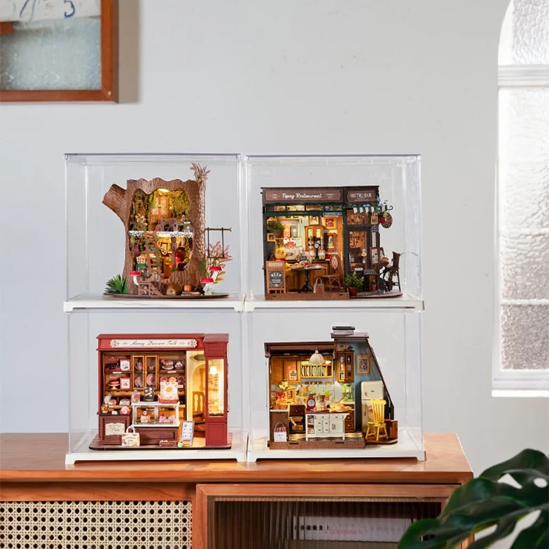 منزل شجرة الحكاية الخيالية DIY، منزل قزم خشبي ثلاثي الأبعاد مع تفاصيل، هدية غابة ساحرة للأطفال والكبار #3