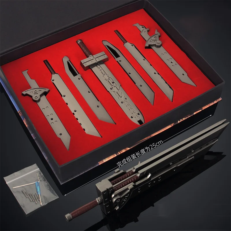 25cm Fantasy Cloud Destructive Greatsword Game Model Strife Buster Sword Figure Gift Box Assembly Version Boys Gifts Collections