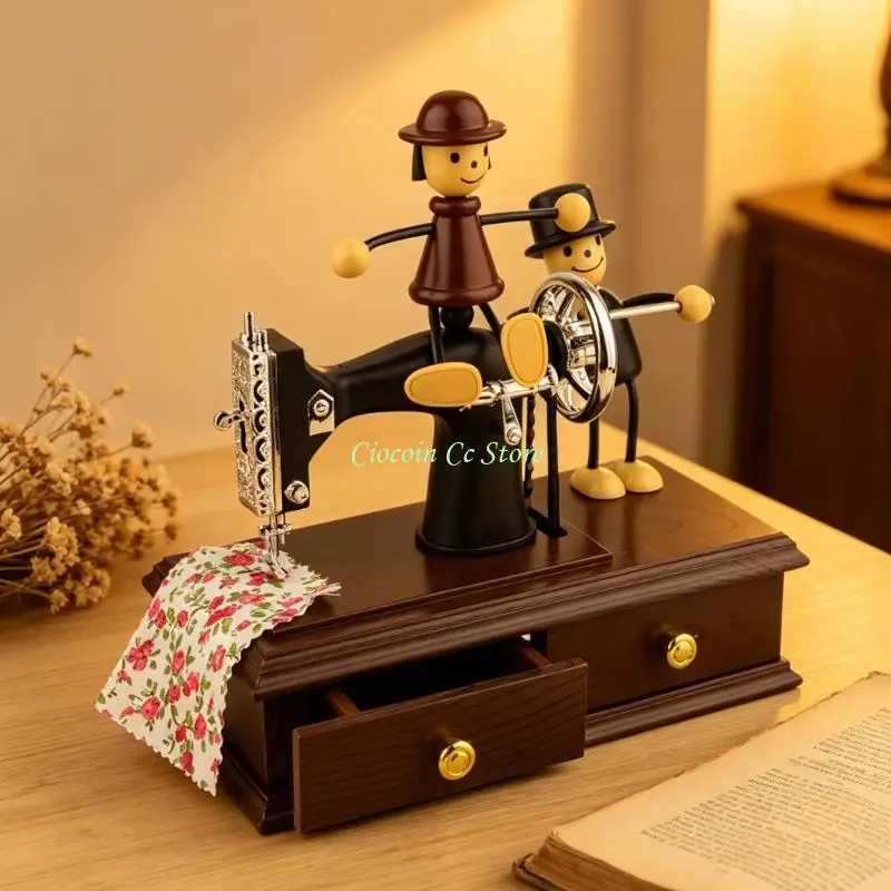 X90F Mechanism Wind Up Musical Box Sewing Machine Music Box Ornament Home Decors
