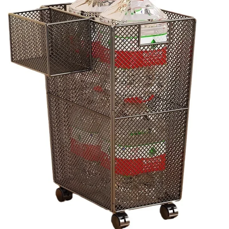 

Household Large Capacity Mobile Bathroom Laundry Baskets Multi-functional Metal Storage Basket Toilet Dirty Clothes Basket