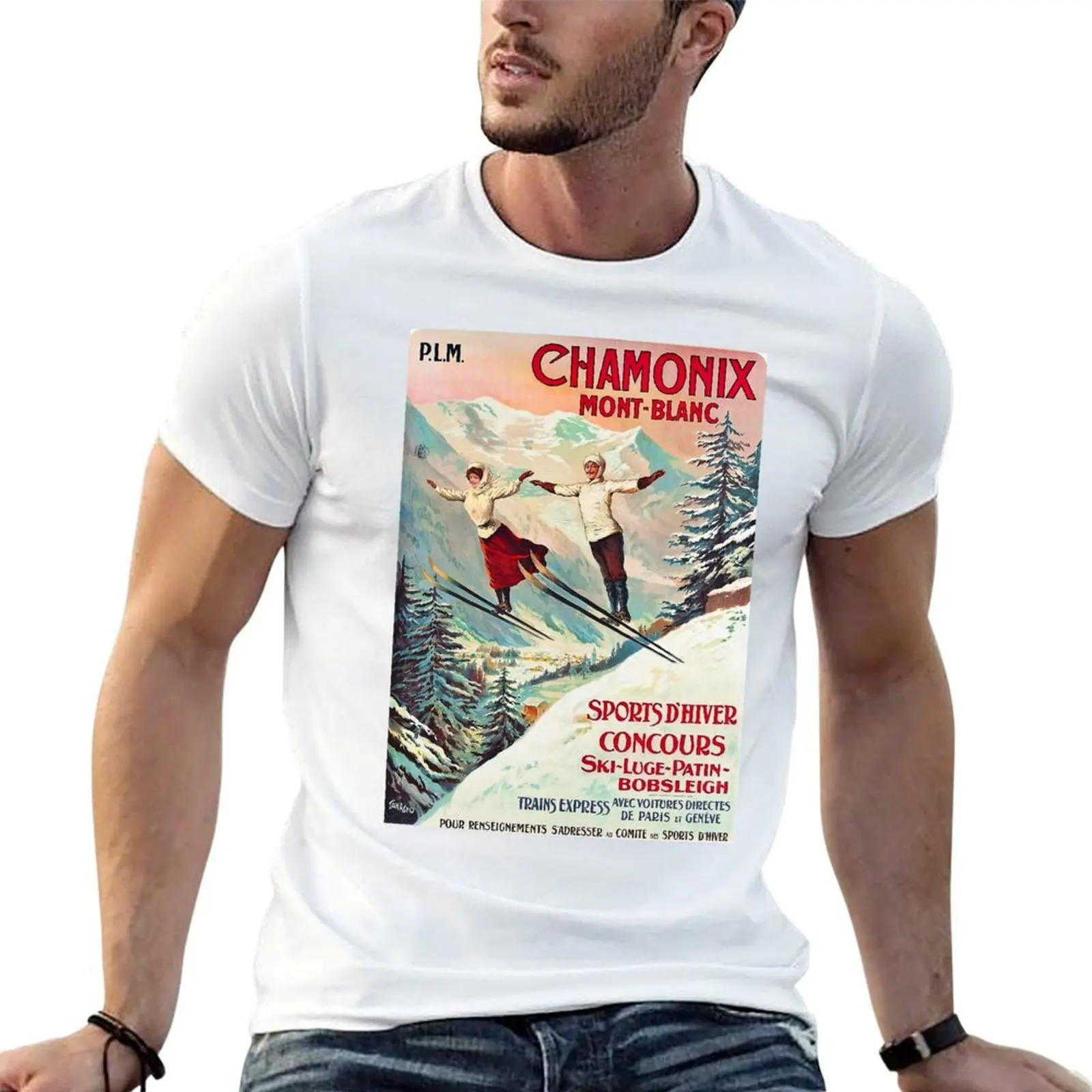 Chamonix, Mont Blanc - Vintage T-Shirt Funny t-shirts custom t-shirts men t shirts