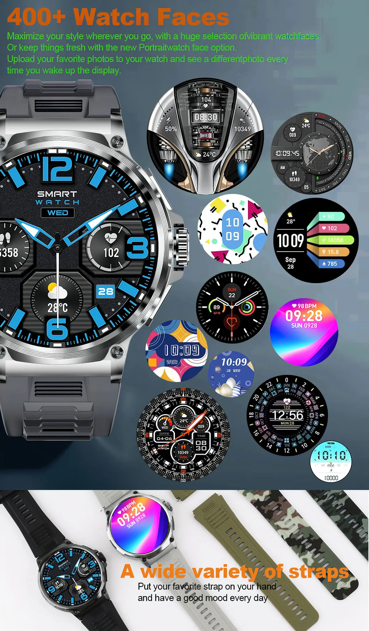 Neue V69 Bluetooth Anruf Smart Uhr Männer 1,85 "HD Bildschirm 710 mAh Multi Sport Modi Herz Rate Monitor smartwatch Für Android IOS – Detail 5
