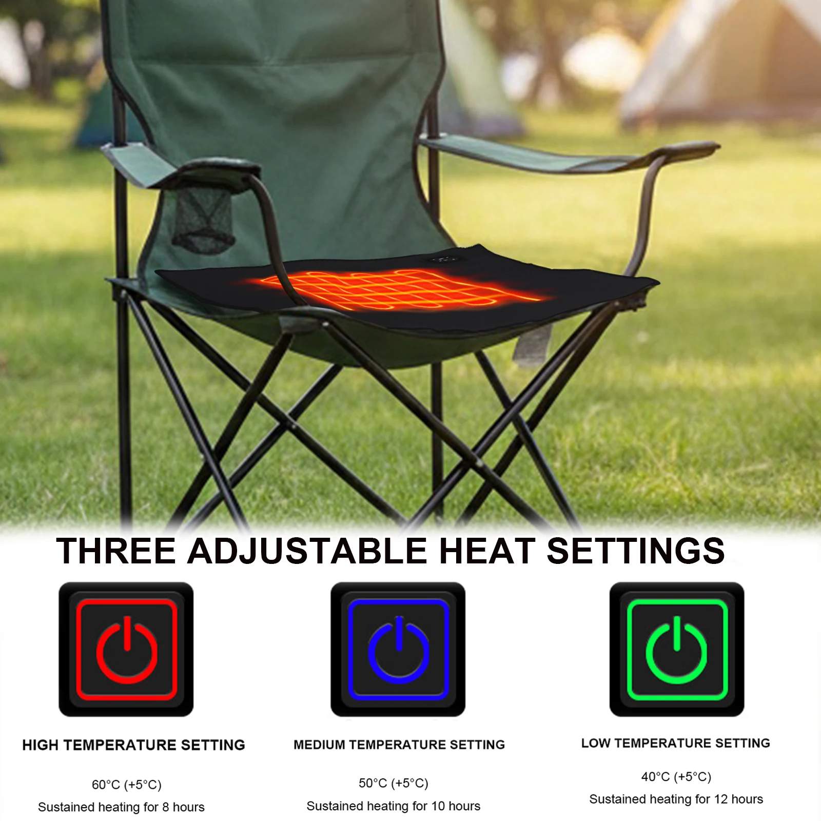 

5V USB Sleeping Electric Heating Pad Heated Cushion 3-Level Temperature Waterproof Heating Pad for Winter Outdoor Sports Camping