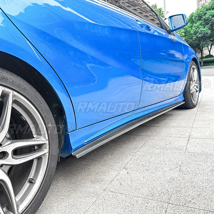 For Mercedes Benz A-Class CLA W176 C117 AMG 2013-2018 Body Kit Side Skirt Spoiler Side Skirt Splitter Extension Car Accessories view 4