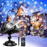 Christmas Led Projector Light With Remote Outdoor Rotating Snowflake Projector Lamp Waterproof Snowfall Landscape Lawn Light