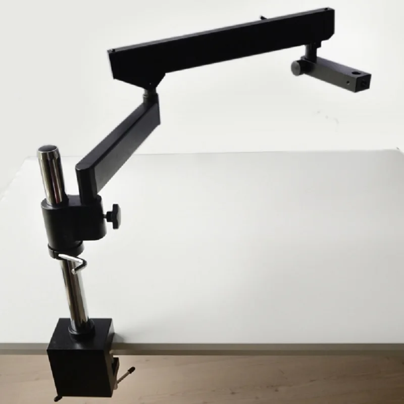 Black Trinocular Microscope Articulating Arm Stand Table Clamp Base For Binocular Stereo Microscope Portable Microscopio Support