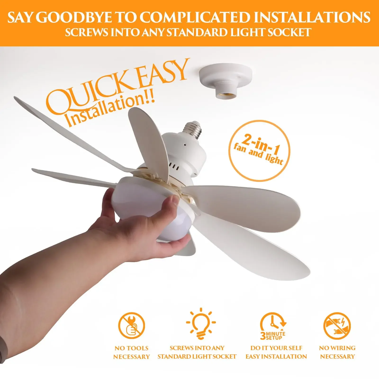 LED 40W Fan Ceiling Lamp Comfort Air Circulation Brightness Adjustment Wide Voltage 85-265V for Family Living Room Study Use