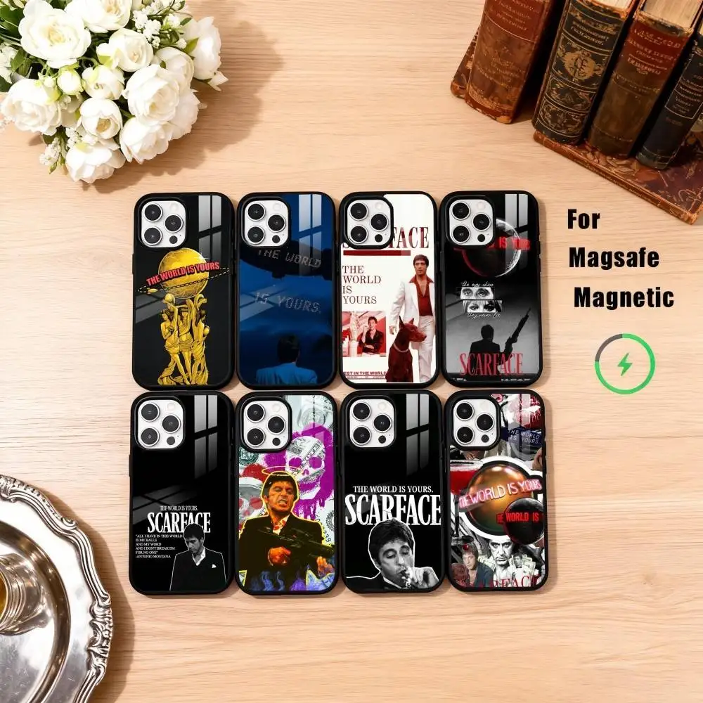 

Tony M-Montana of S-Scarface Phone Case For iPhone17,16,15,14,13,12,11 Plus,Pro Max Magnetic For Magsafe Wireless Charging