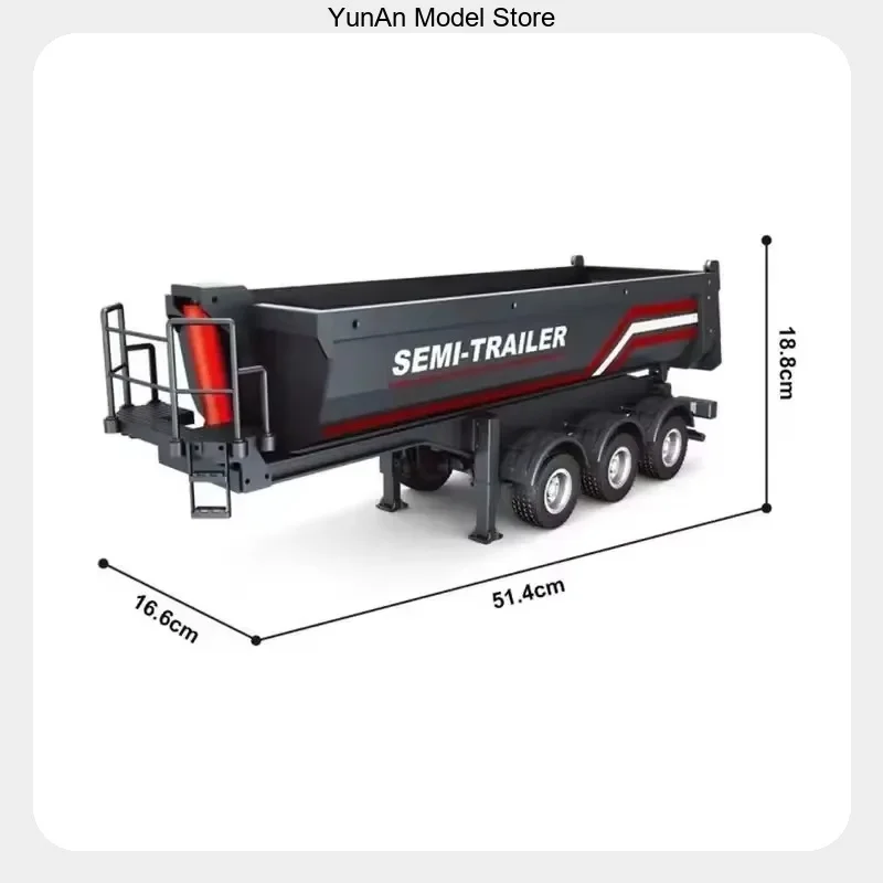 Huina 1/18 1509 Rc Semi Dump Trailer Electric Lifting For Rc Tractor Truck 1501 Tail Light Support Leg No Sound System Model