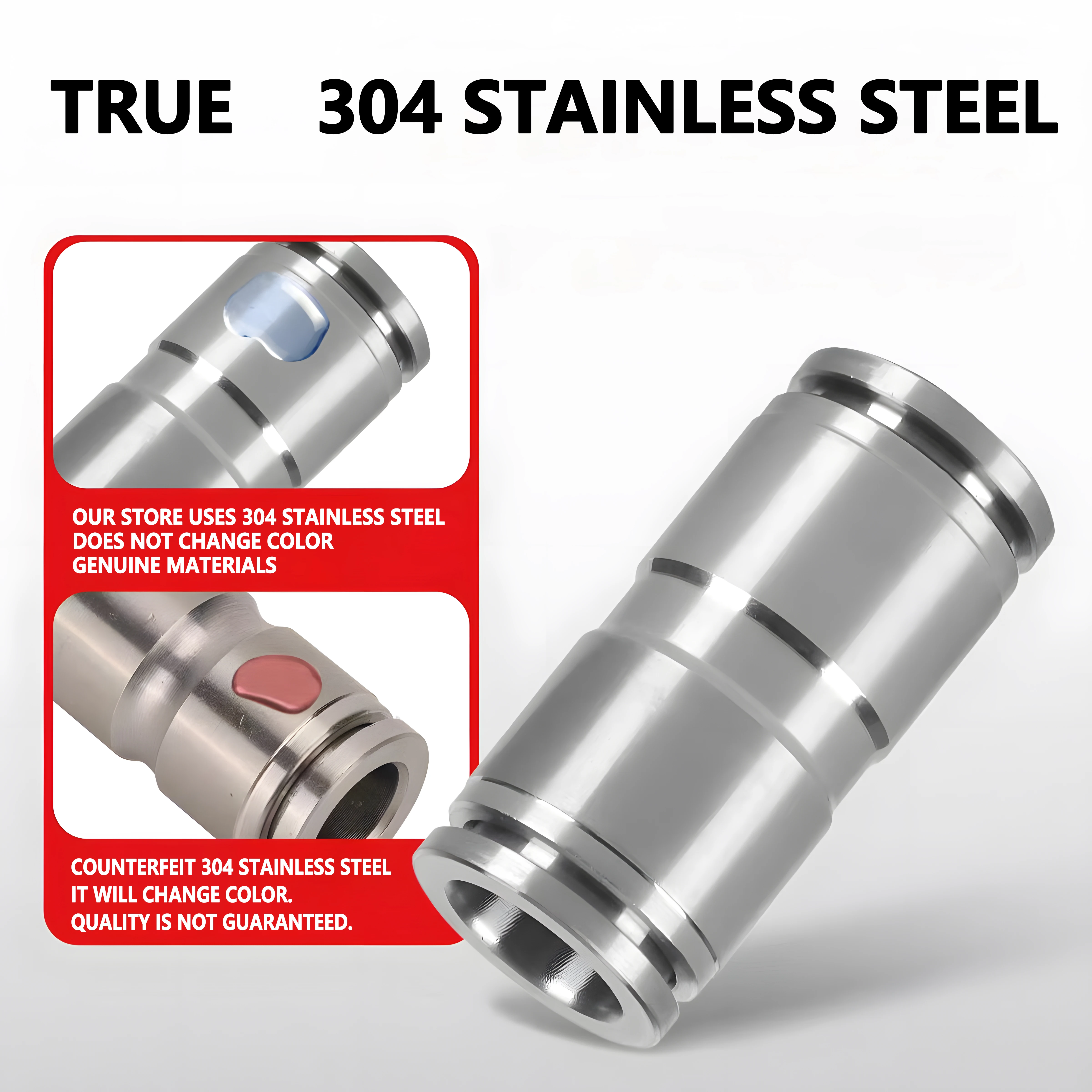 Pneumatic Hose Fitting 304 Stainless Steel  PC PV PE PY PM Air Tube Connector OD 4 6 8 10 12mm BSP Quick Release Pipe Fittings