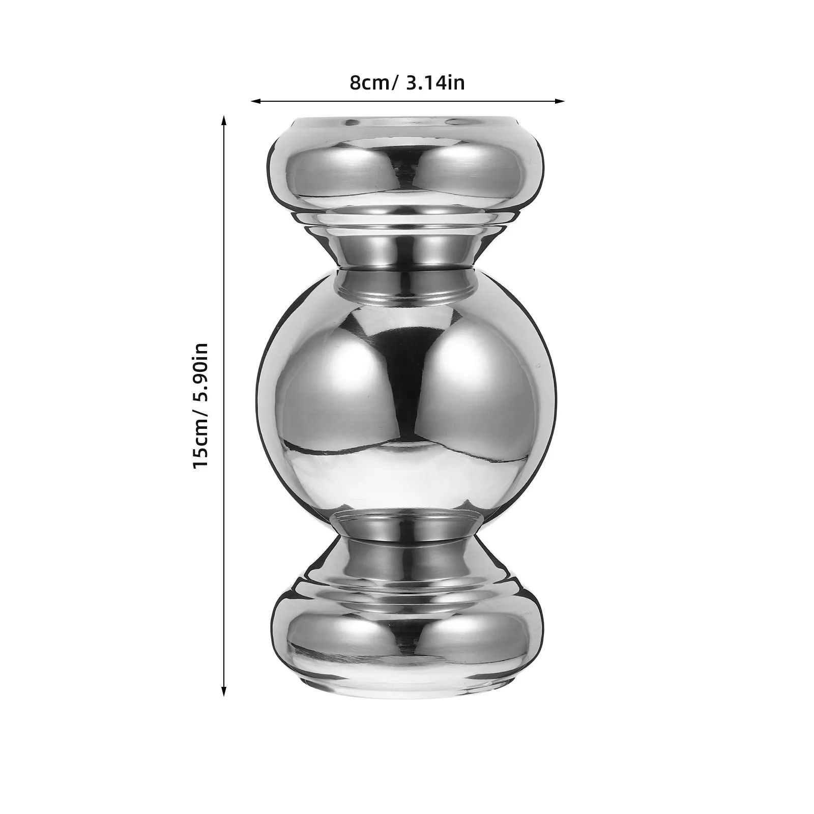 Stainless Steel Decorative Ball Double Seat Polished Railing Connector Stair Handrail Fence Post Connector Newel Post Cover
