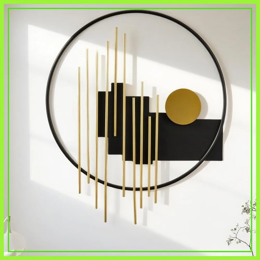 

3D Large Metal Wall Decor Modern Aesthetic Wall Sculpture 19.7x23.2 Inch Geometric Circular Art for Living Room Bedroom Dining