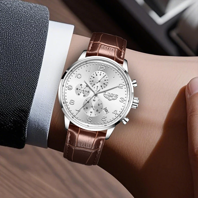 ساعات رياضية رجالية من LIGE ساعات رجالية فاخرة بسيطة مقاومة للماء ساعة يد كوارتز للرجال montres hommes