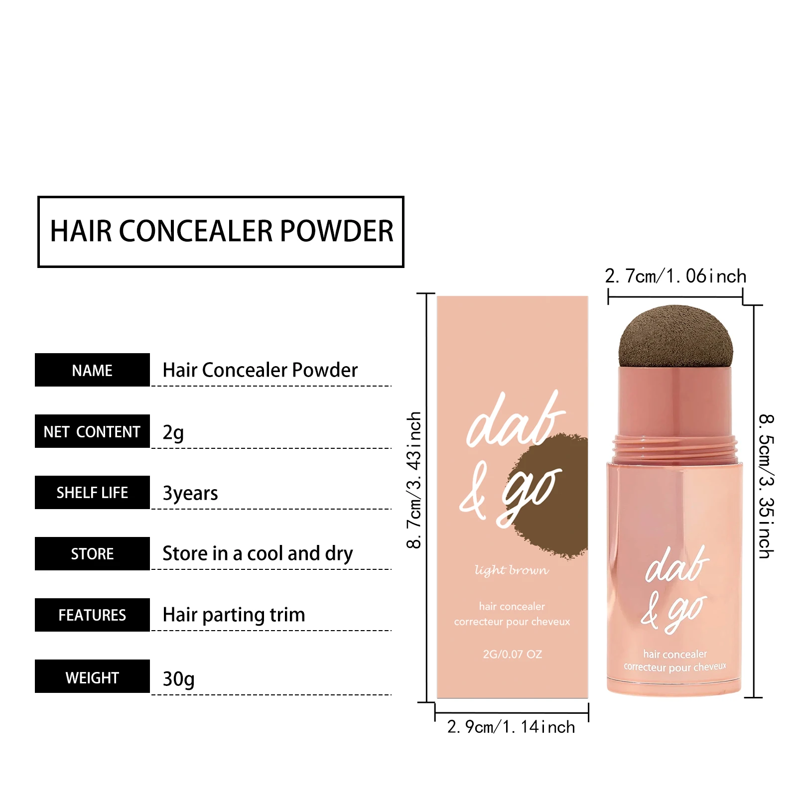 Haaransatz-Schattenpuder, Natürlich Schick, Sanfter Haaransatz-Abdeckstift, Ansatz-Abdeckpuder, Natürlicher Haaransatz-Concealer, 4 Farben – Detail 6