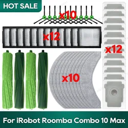 Kompatibel für irobot roomba combo 10 max roboter vakuum zubehör haupt bürste hepa filter mop lappen staubbeutel ersatzteile