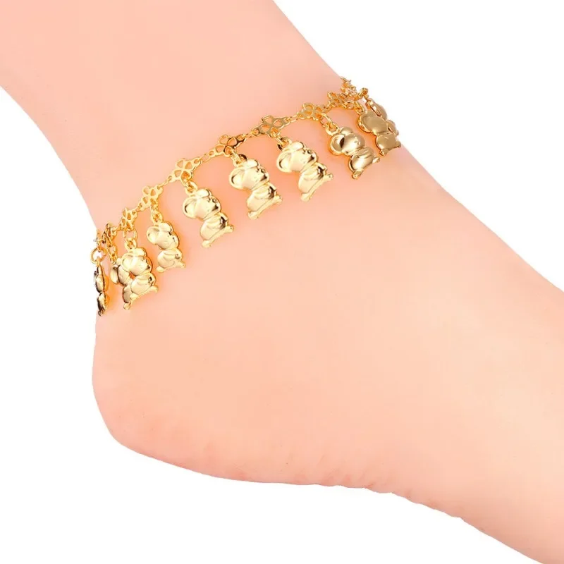 Mice Pendant Anklet Bracelet Foot Chain For Women Gold/Silver Color Summer Style Foot Jewelry QC24