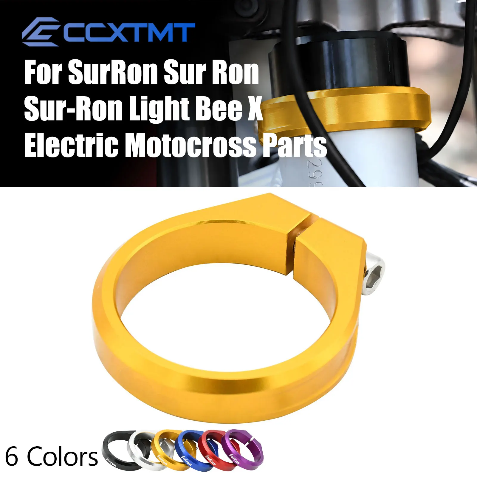 CNC Aluminum Steering Column Pipe Clamp Reinforced Riser Clamps For Sur-Ron SurRon Sur Ron Light Bee X Electric Motocross Parts