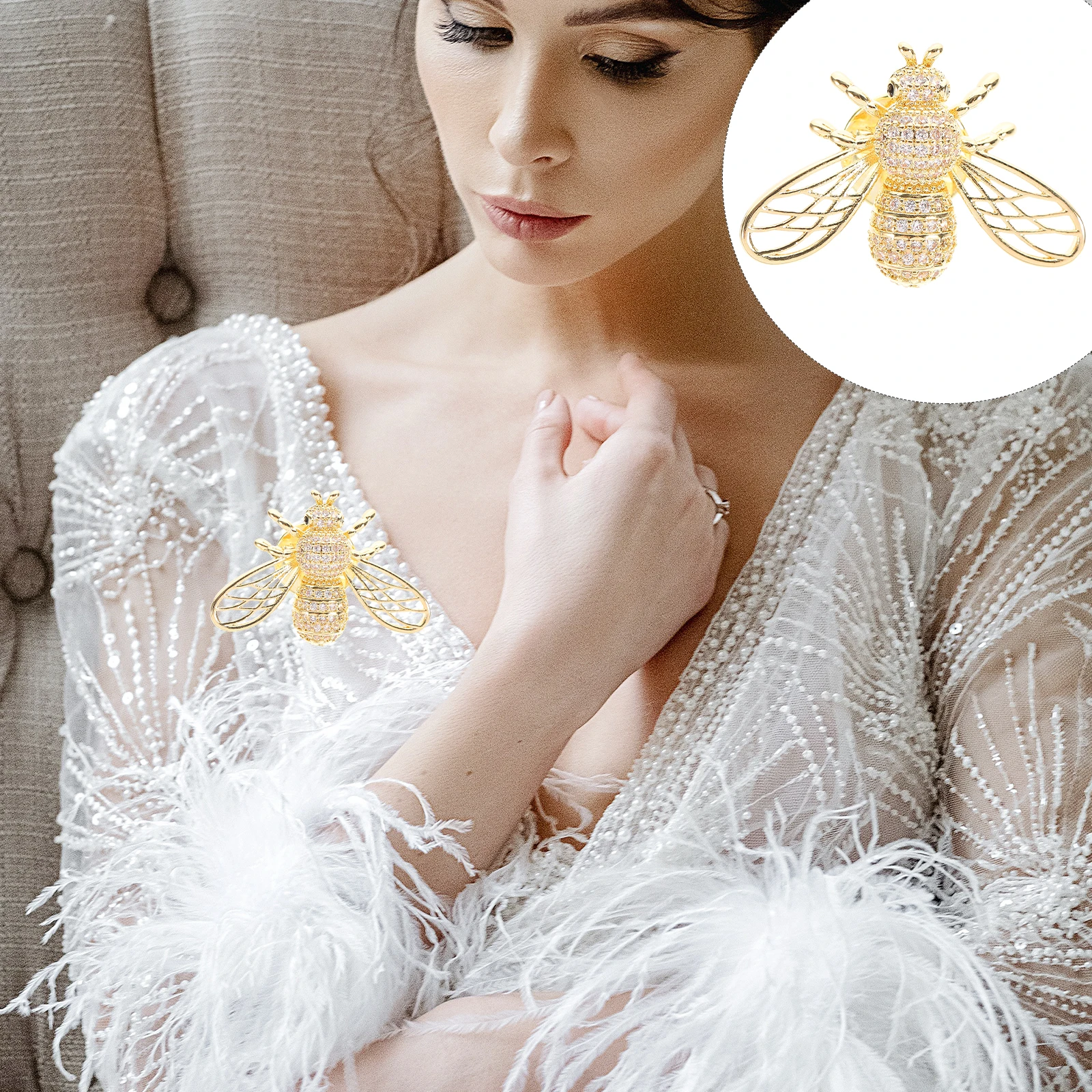 

Retro Bee Brooch Pin Unique Vintage Lapel Decorative Brooch Women Fashion Accessory Copper Costume Jewelry Bee Jewelry Sturdy