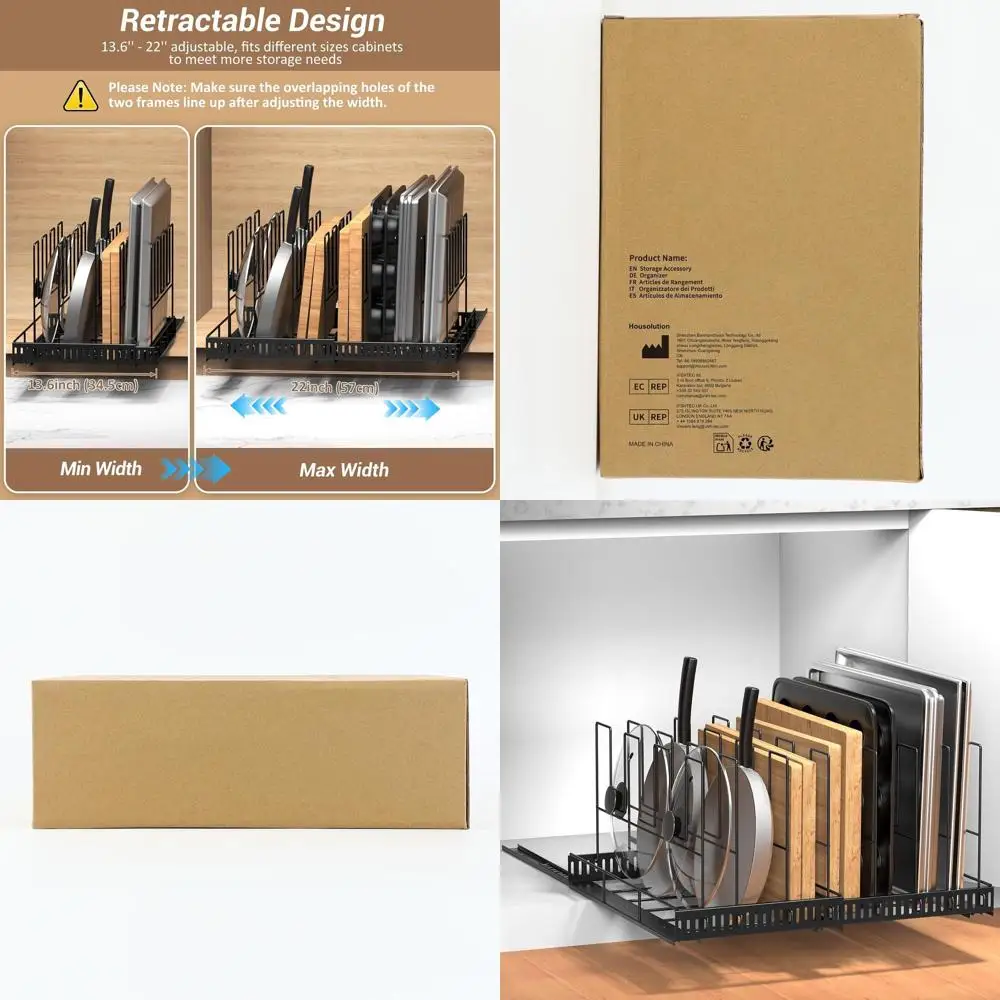 

Расширяемый противень для выпечки и органайзер для печенья 13–22, регулируемый держатель разделочной доски, стойка для хранения сковороды для глубоких кексов 20 г.