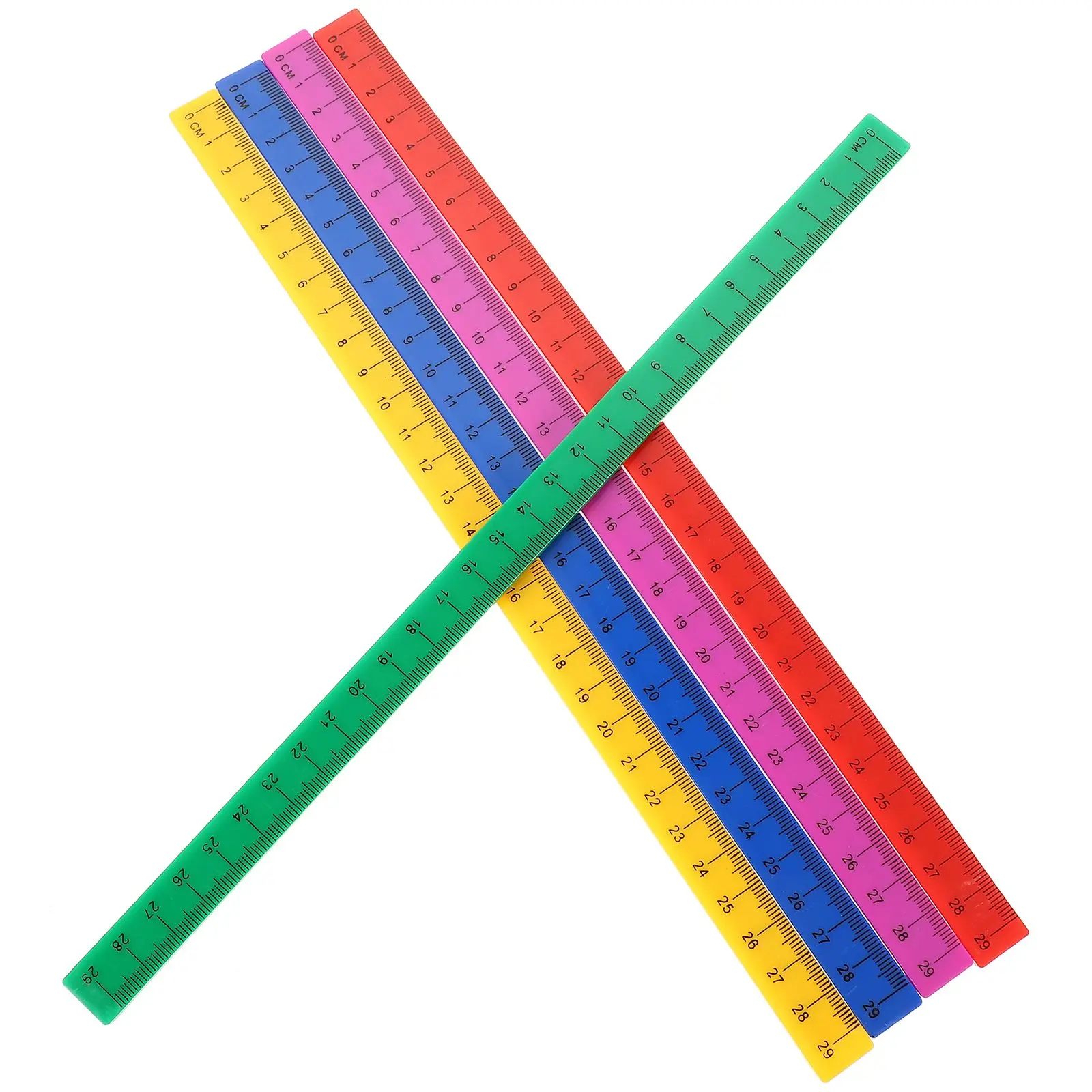 5pcs Magnetic Rulers 29cm Plastic Straight Edge for Children Drawing Board Students Measuring Tools Storage Classroom