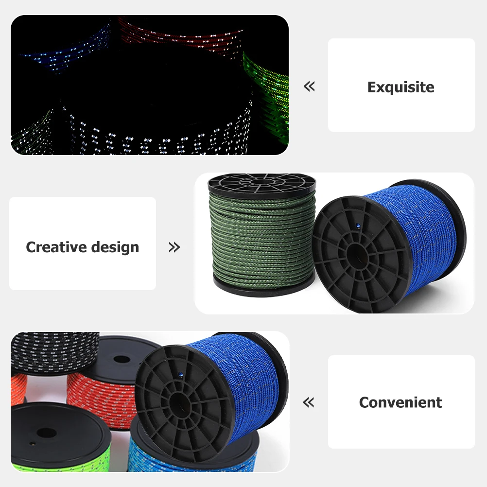 

Reflective Tent Rope Polyester Adjustable Cords Fixing Tools Lightweight Camping Hanging Outdoor Canopy Ropes Tent Tie Hardware