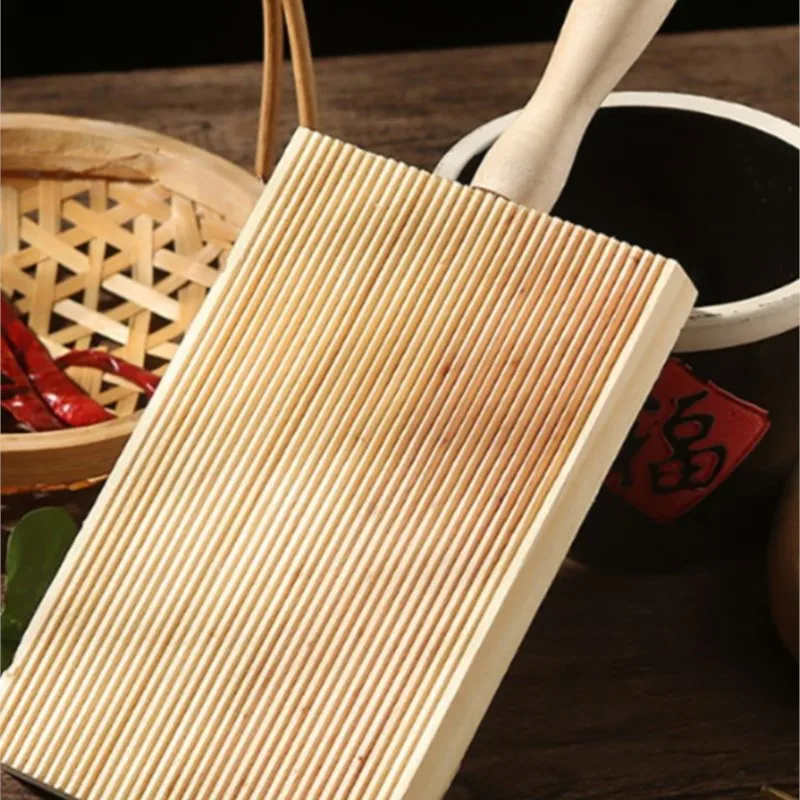 Household Garganelli Board Non-stick Wooden Pasta Gnocchi Board Gnocchi Roller Noodles Wooden Butter Table And Popsicles