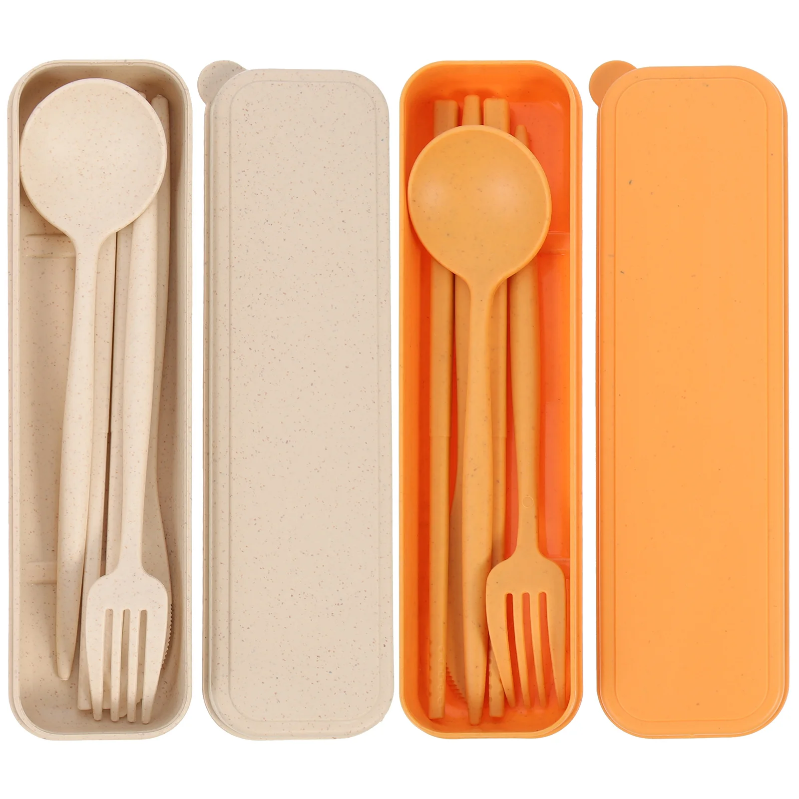 

2Sets Portable Camping Cutlery Travel Tableware Fork Spoon Chopsticks Outdoor Dinnerware Essentials Lunch Box Utensils Set Kids