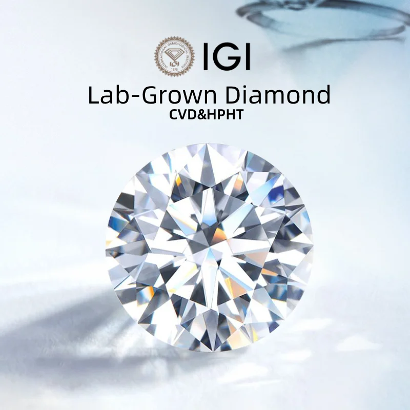 IGI Lab Diamond Round 1ct 2ct 3ct DEF VVS VS HPHT CVD Diamonds Store Laboratory Diamonds Jewelries Wholesale for Business