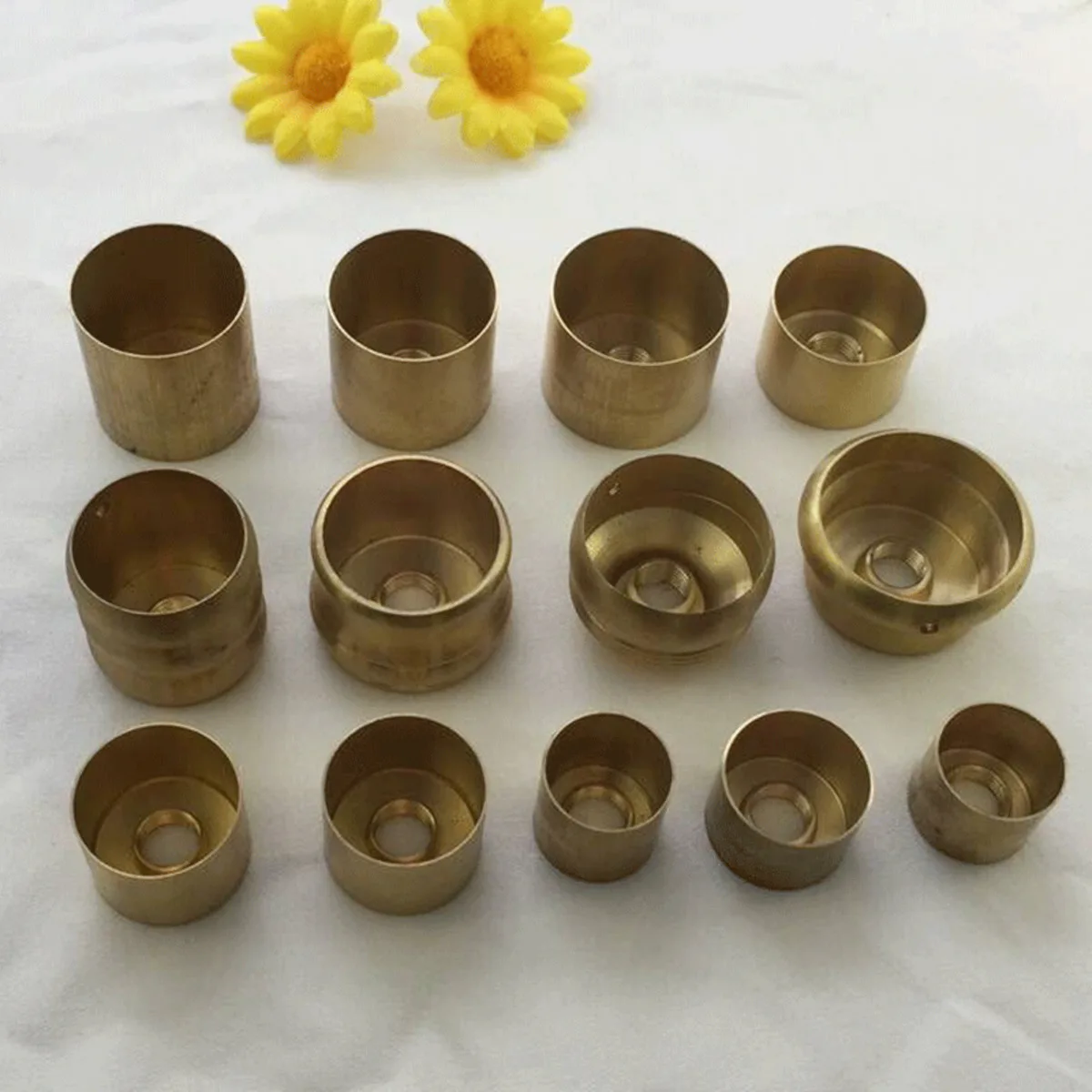 Pure Brass Lamp Cup Glass Pipe Joint, Pipe Cover Pipe Sleeve Cup Hardware Fittings Diy Lighting Fittings, Customized Base Holder