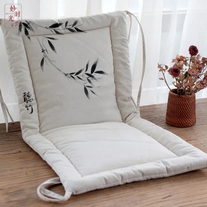 For Cotton and linen retro summer air-conditioned room tea room armchair Y chair rattan chair cushion seat cushion backrest