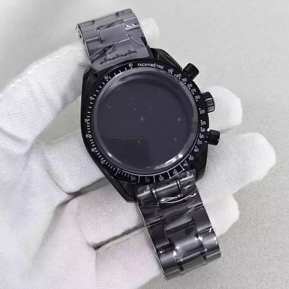 

Корпус VK63, набор ремешков для часов, 40 мм, черный корпус из минерального стекла из нержавеющей стали + браслет для корпуса часов с кварцевым механизмом VK63