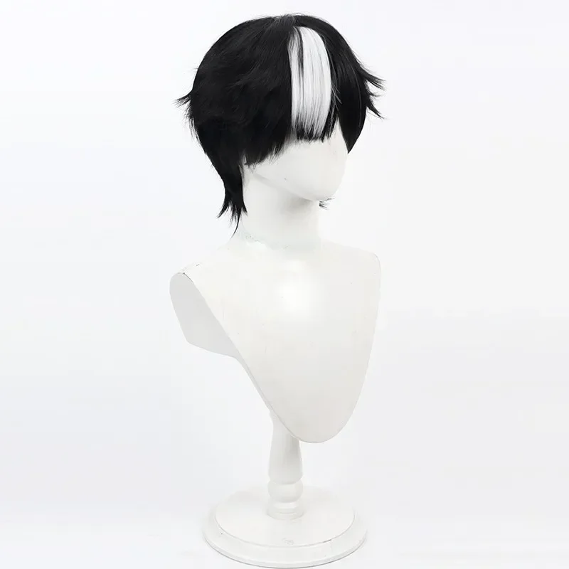 Game Identity V Jake Cosplay Wig Halloween Party Jack Cosplay White Black Hair Short Hair Wig
